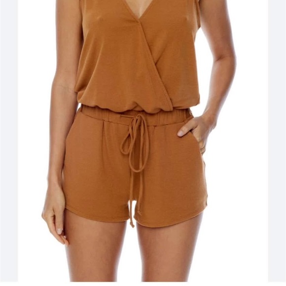 LBLC the Label Tan Sleeveless Jumpsuit - Picture 1 of 3